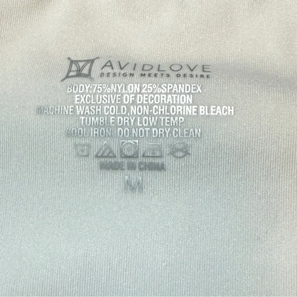 Advidlove White Long Sleeve Square Neck Bodysuit Womens Medium